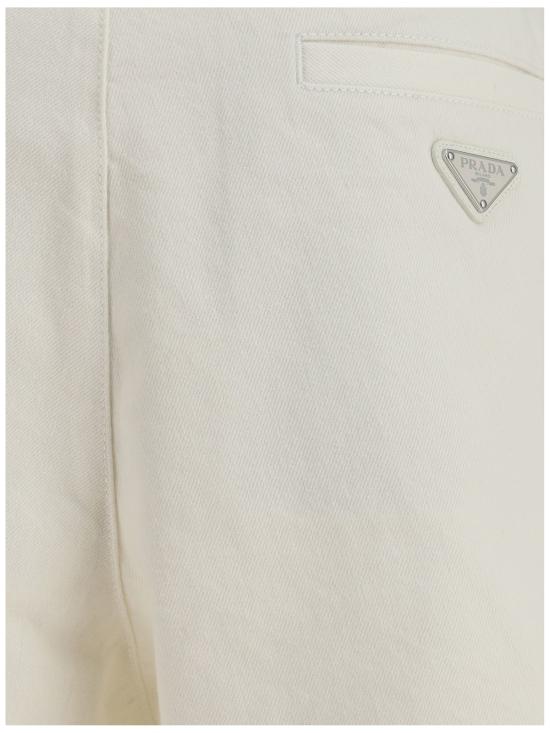  프라다 데님 팬츠 데님 반바지 화이트 - PRADA
