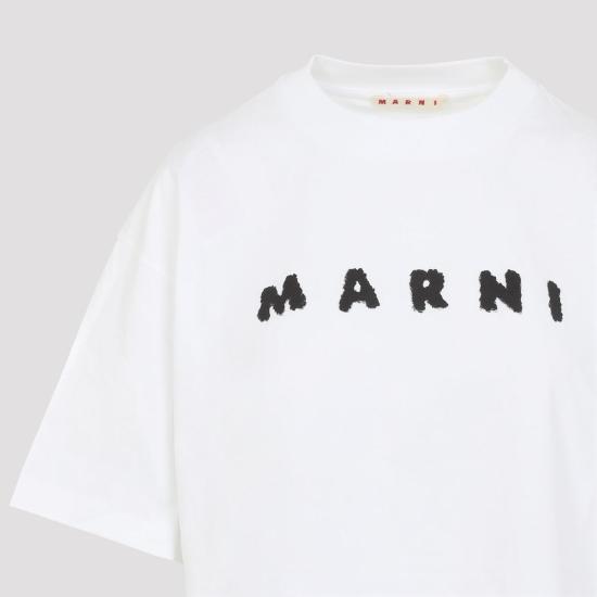  마르니 반팔 티셔츠 티셔츠 릴리 화이트 - MARNI