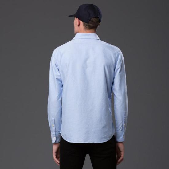  Freemans Sporting Club 긴팔 셔츠 프리먼스 스포팅 클럽 블루 홉킨스 옥스포드 - FREEMANS SPORTING CLUB