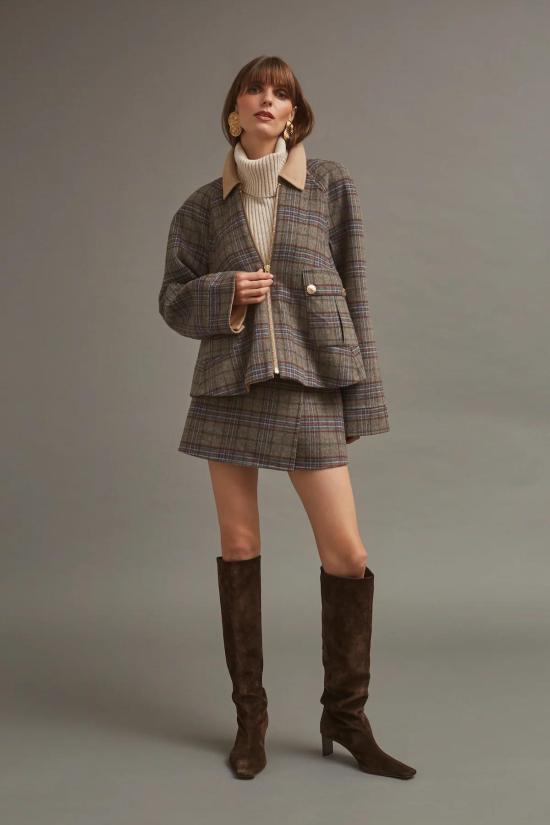  카라 카라 숏 스커트 카라카라 키티 스커트 앨런 체크무늬