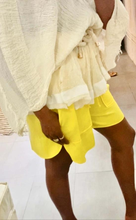  예세이트 숏 원피스 예사엣 바르 드레스 에크루 - YESAET