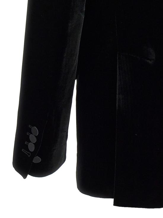  디스퀘어드2 수트 자켓 Dsquared2 벨벳 섹시 팜 비치 블레이저 블랙 - DSQUARED2