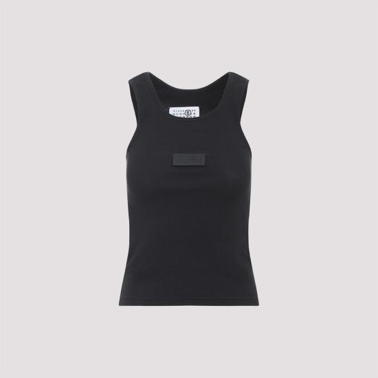  MM6 메종마르지엘라 민소매 티셔츠 Mm6 메종 마르지엘라 탱크탑 블랙