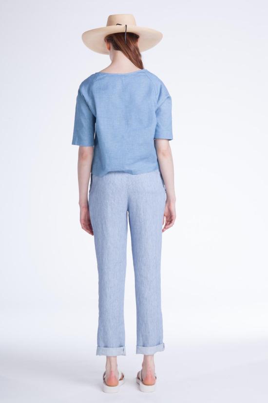  세순 블라우스 오악사카 탑 뉴올리언스 프린트 - SESSUN