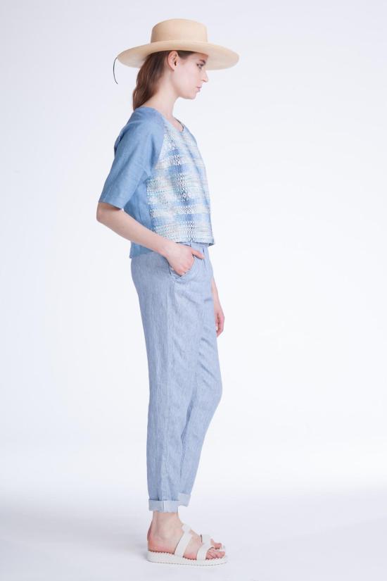  세순 블라우스 오악사카 탑 뉴올리언스 프린트 - SESSUN