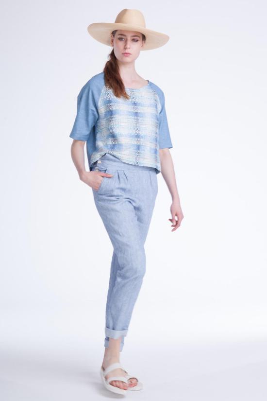  세순 블라우스 오악사카 탑 뉴올리언스 프린트 - SESSUN