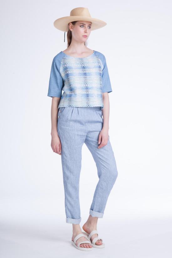  세순 블라우스 오악사카 탑 뉴올리언스 프린트 - SESSUN