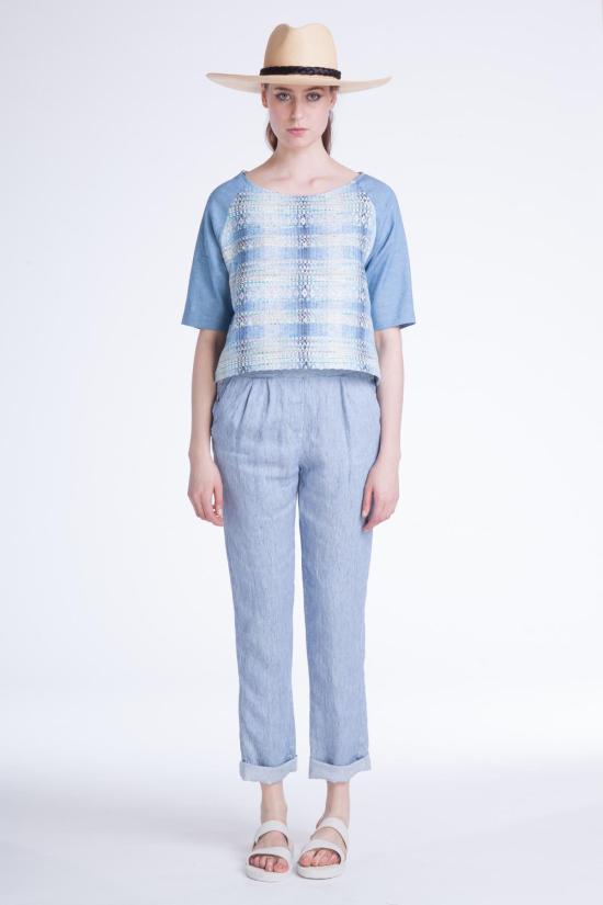  세순 블라우스 오악사카 탑 뉴올리언스 프린트 - SESSUN