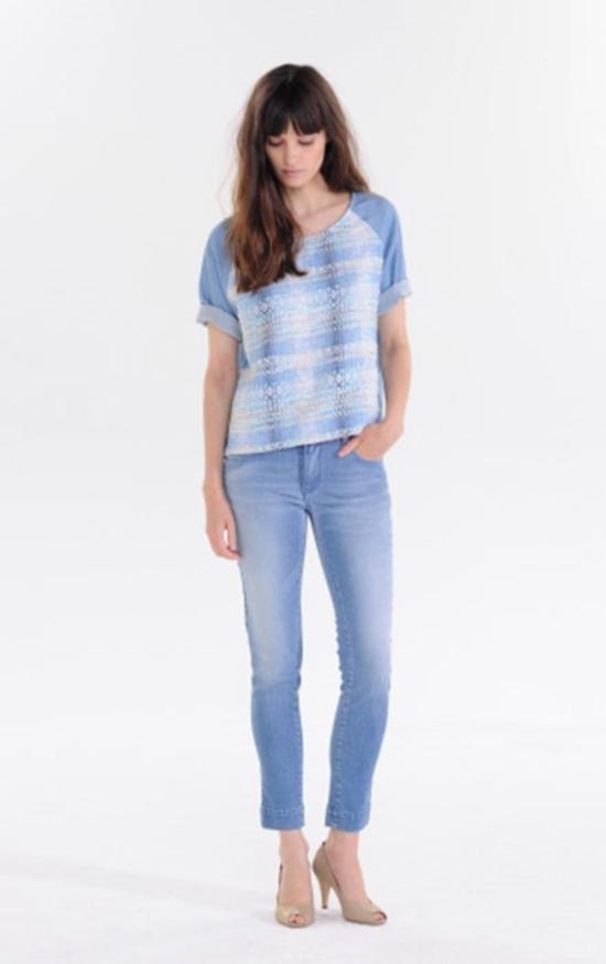  세순 블라우스 오악사카 탑 뉴올리언스 프린트 - SESSUN