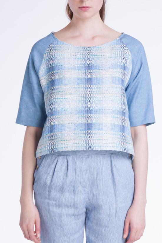  세순 블라우스 오악사카 탑 뉴올리언스 프린트 - SESSUN