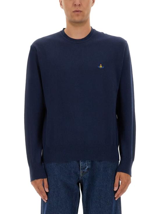  비비안웨스트우드 스웨터 비비안 웨스트우드 알렉스 저지 로고  블루