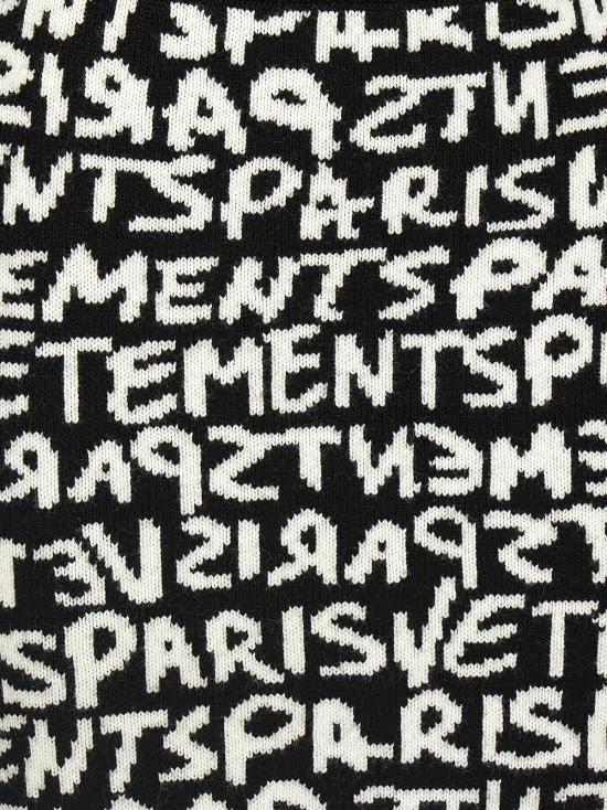  베트멍 숏 스커트 파리 모노그램 미니 스커트 화이트/블랙 - VETEMENTS