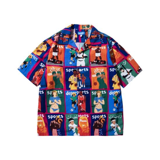  마켓 반팔 셔츠 일러스트레이티드 SS 버튼업  멀티