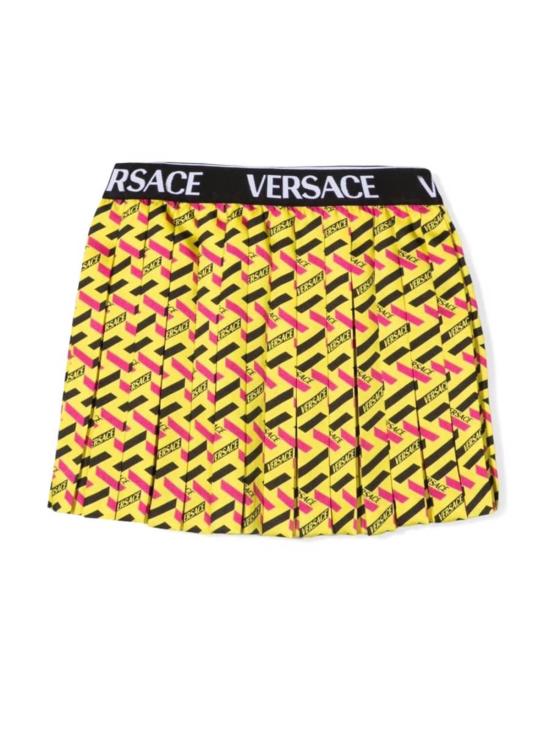  [키즈] 베르사체 스커트 키즈  트윌 모노그램 + 엘라스티코 로고  옐로우 - VERSACE