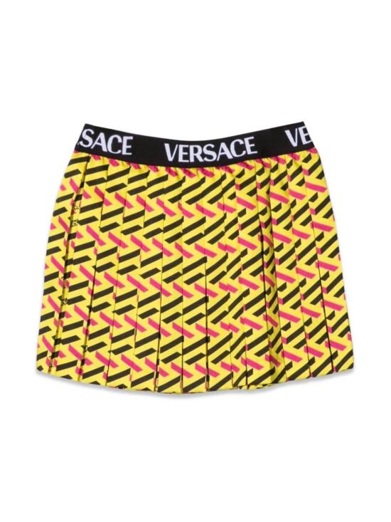  [키즈] 베르사체 스커트 키즈  트윌 모노그램 + 엘라스티코 로고  옐로우 - VERSACE
