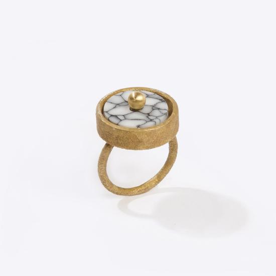  메탈렙시스 프로젝트 반지 디스크 링 화이트 스톤 - METALEPSIS PROJECTS