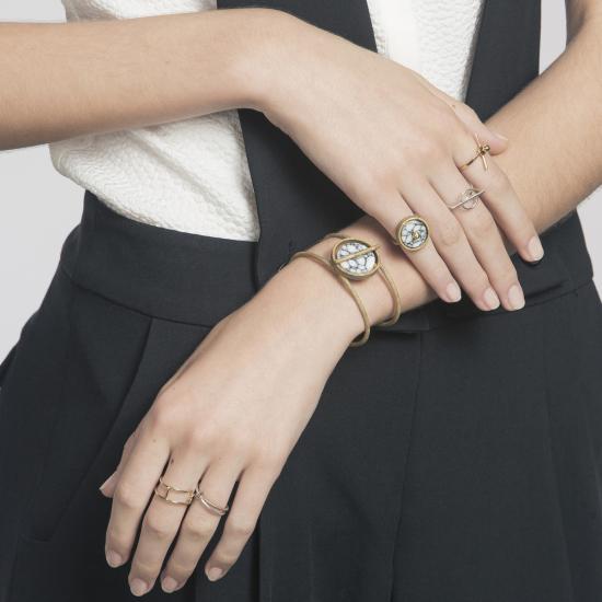  메탈렙시스 프로젝트 반지 디스크 링 화이트 스톤 - METALEPSIS PROJECTS