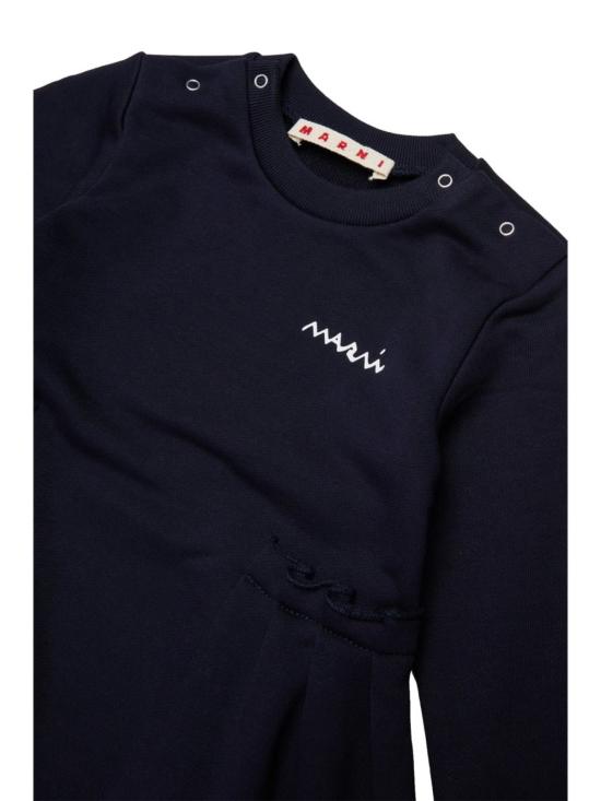  [키즈] 마르니 원피스 로고가 있는 아동용 드레스 (블루) - MARNI