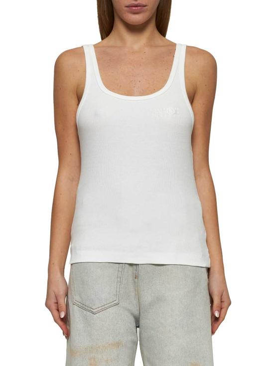  MM6 메종마르지엘라 민소매 티셔츠 Mm6 메종 마르지엘라 탱크탑 베이지 - MM6 MAISON MARGIELA