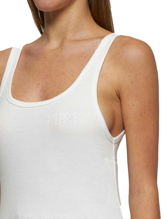  MM6 메종마르지엘라 민소매 티셔츠 Mm6 메종 마르지엘라 탱크탑 베이지 - MM6 MAISON MARGIELA