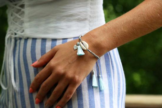  포스테리 팔찌 포스터리 비즈 쉘 태슬 - FOSTERIE