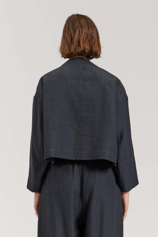  수트 자켓 There Elswhere 칼라리스 크롭 블레이저 딥 네이비 - OTHER BRANDS