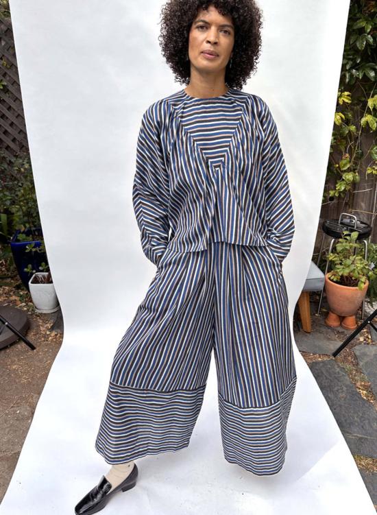  시크 콜렉티브 블라우스 Seek Collective Nikki Top Acadia Stripe - SEEK COLLECTIVE