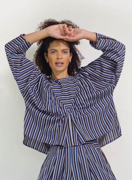  시크 콜렉티브 블라우스 Seek Collective Nikki Top Acadia Stripe - SEEK COLLECTIVE