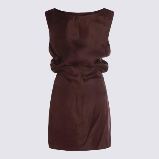  케이트 원피스 Khaite 브라운 실크 드레스 Almandine - KHAITE