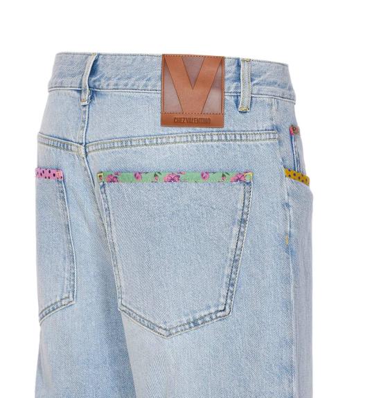  발렌티노 가라바니 데님 팬츠 자수  블루 - VALENTINO GARAVANI