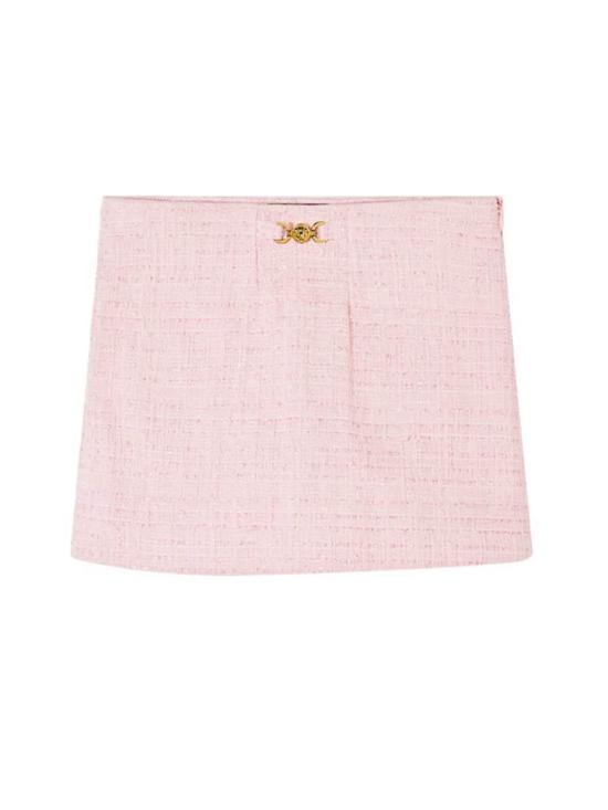  [키즈] 베르사체 스커트 키즈 코튼 믹스 트위드  핑크 - VERSACE