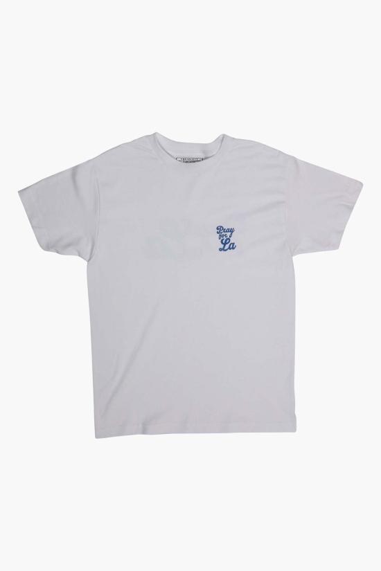  더 셀렉트 반팔 티셔츠 셀렉트 다저스, 라 탑 화이트를 위해 기도해