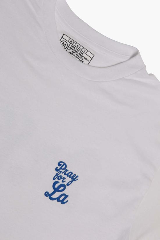  더 셀렉트 반팔 티셔츠 셀렉트 다저스, 라 탑 화이트를 위해 기도해 - THE CELECT