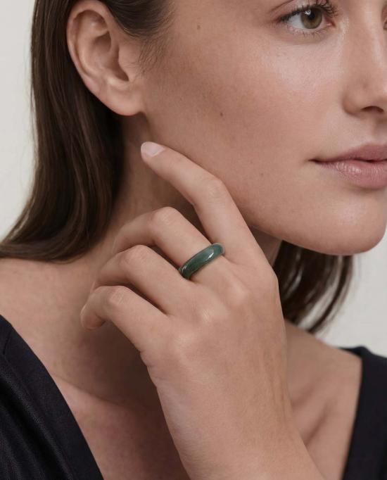  세레 반지 세리 체스 라이트/다크 시안 제이드 링 시안 - SEREE