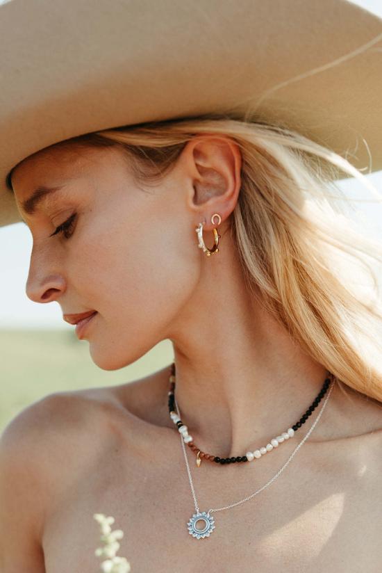  시에라 윈터 주얼리 이어링 주크박스 후프  스털링 실버/골드 베르메일