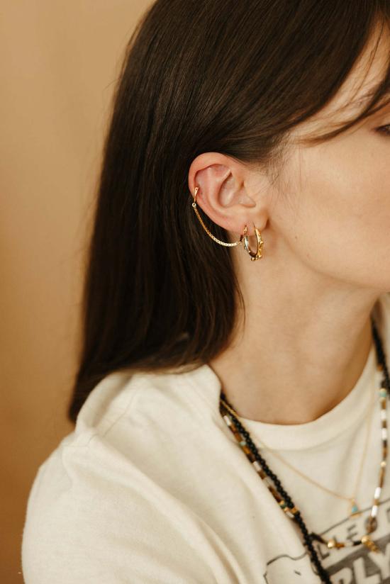  시에라 윈터 주얼리 이어링 주크박스 후프  스털링 실버/골드 베르메일 - SIERRA WINTER JEWELRY