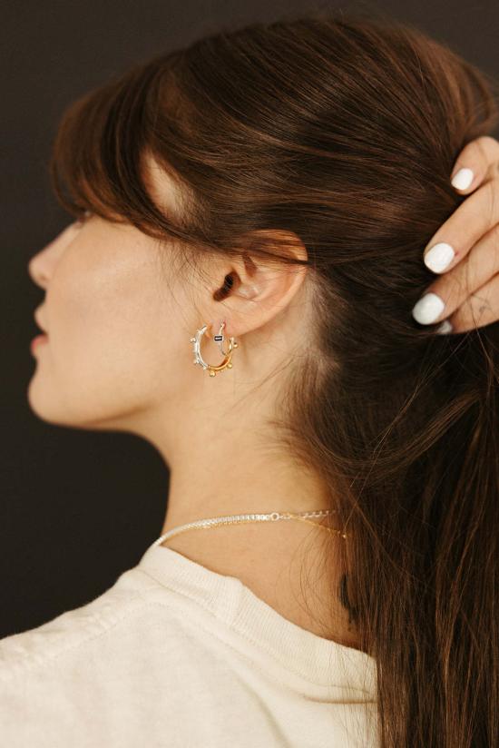  시에라 윈터 주얼리 이어링 주크박스 후프  스털링 실버/골드 베르메일 - SIERRA WINTER JEWELRY