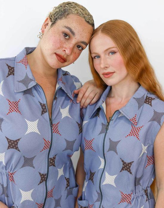  노블 점프수트 탱크 슈트 롬퍼 스파클 프린트 - NOBLE