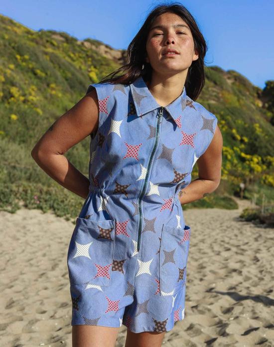  노블 점프수트 탱크 슈트 롬퍼 스파클 프린트 - NOBLE