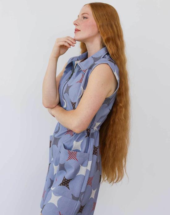  노블 점프수트 탱크 슈트 롬퍼 스파클 프린트 - NOBLE