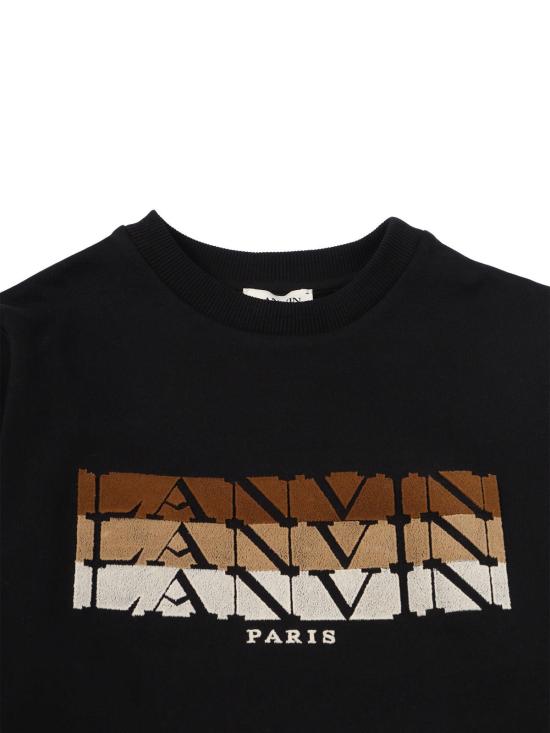  [키즈] 랑방 풀오버 키즈 스웨트셔츠 블랙 - LANVIN