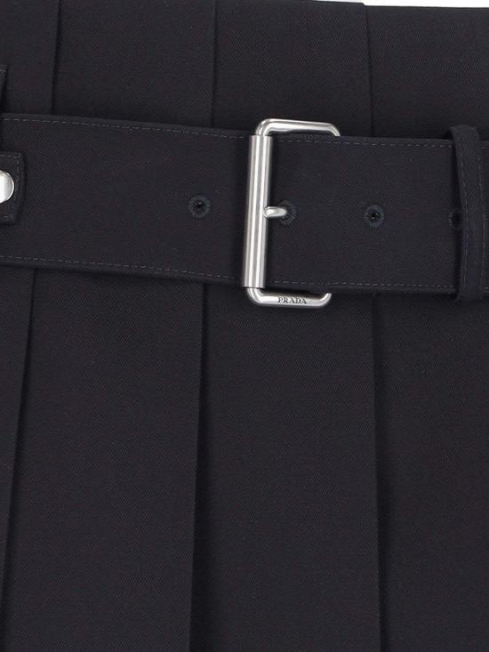  프라다 미디 스커트 로고  블루 - PRADA