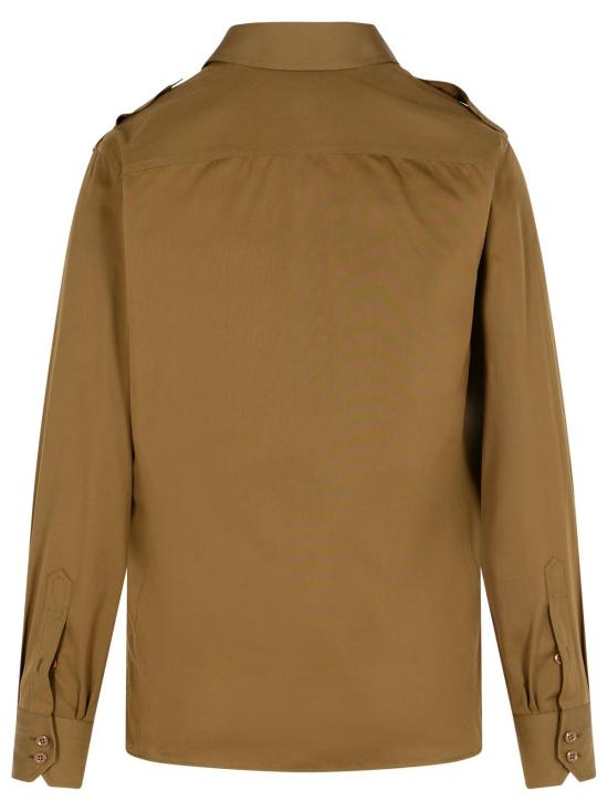  톰포드 긴팔 셔츠 톰 포드 아미 그린 실크 블렌드 셔츠 그린 - TOMFORD