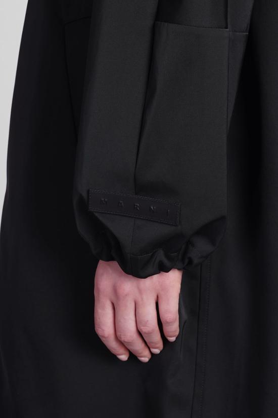 마르니 코트 블랙 폴리에스터 블랙 - MARNI
