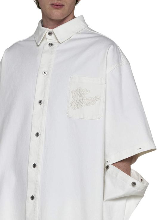  오프화이트 긴팔 셔츠 90년대 로고 오버 화이트 - OFF WHITE