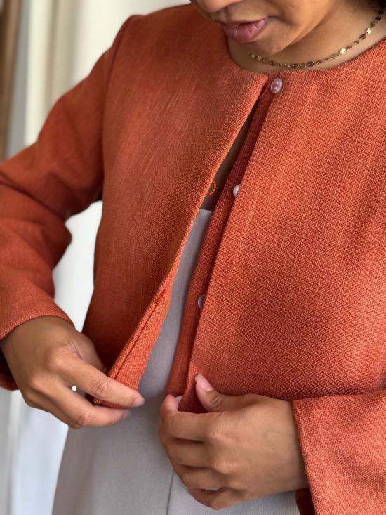  카렘 가디건 Kaarem Scales Ls 슬리브 크롭 카디건