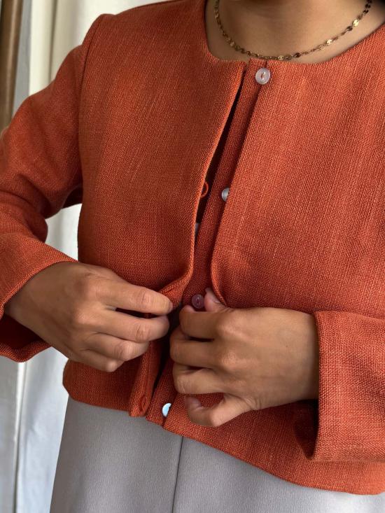  카렘 가디건 Kaarem Scales Ls 슬리브 크롭 카디건 - KAAREM