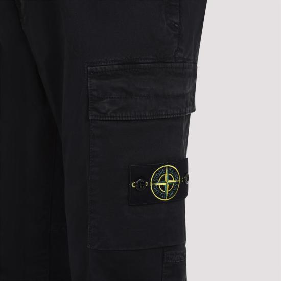  스톤 아일랜드 스트레이트 팬츠 블랙 팬츠 - STONE ISLAND