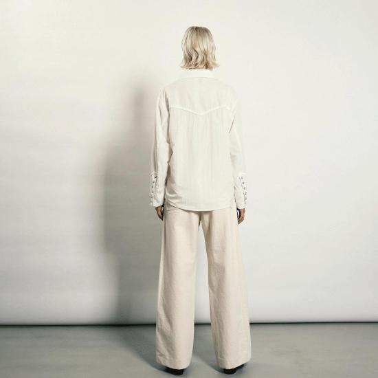  타나카 데님 팬츠 워크 진 팬츠 화이트 - TANAKA