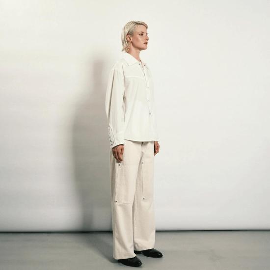  타나카 데님 팬츠 워크 진 팬츠 화이트 - TANAKA